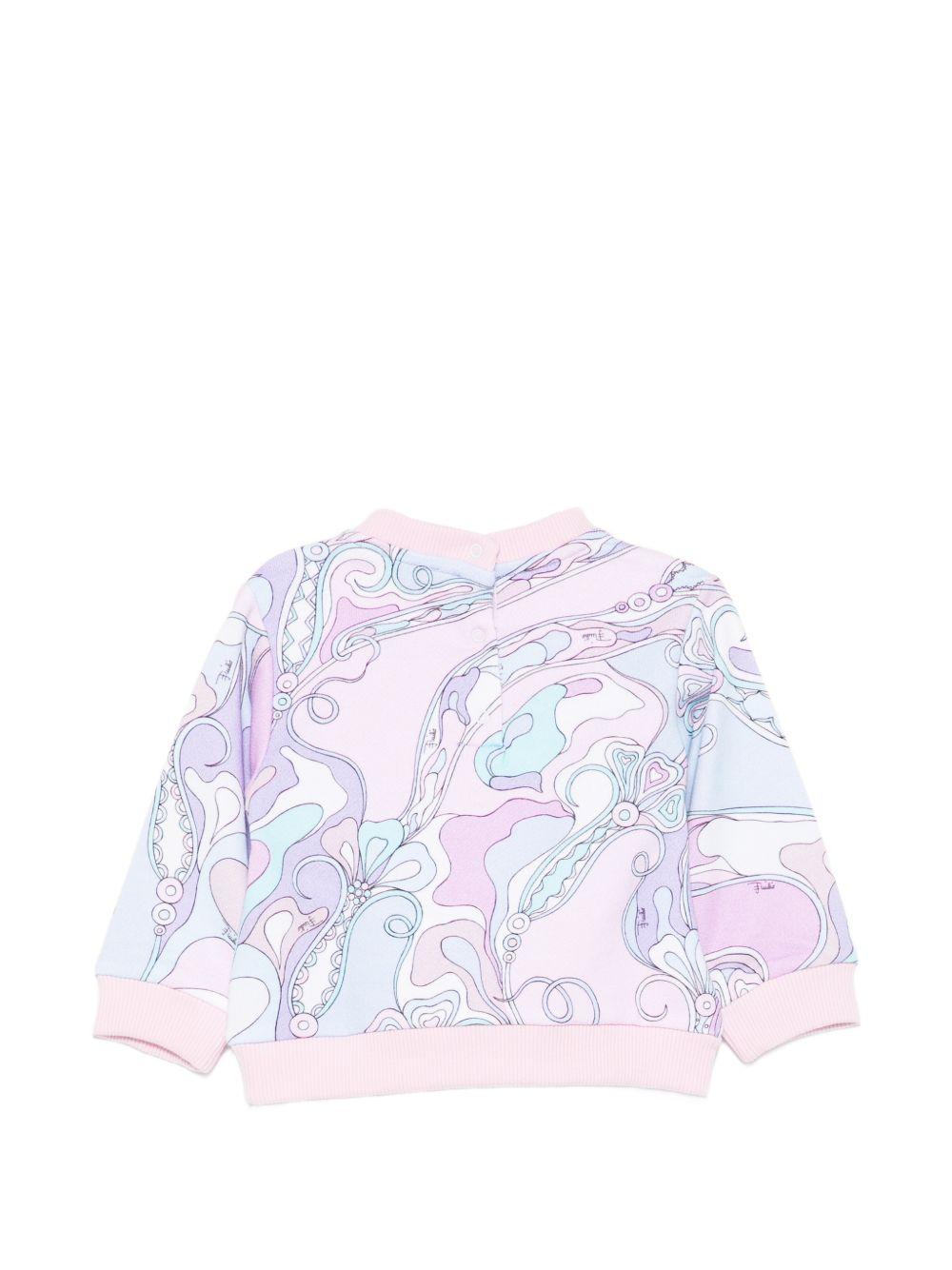 Felpa per neonata Emilio Pucci Junior multicolore con stampa iride all-over PZ4010 Z3343 51SCE EMILIO PUCCI KIDS