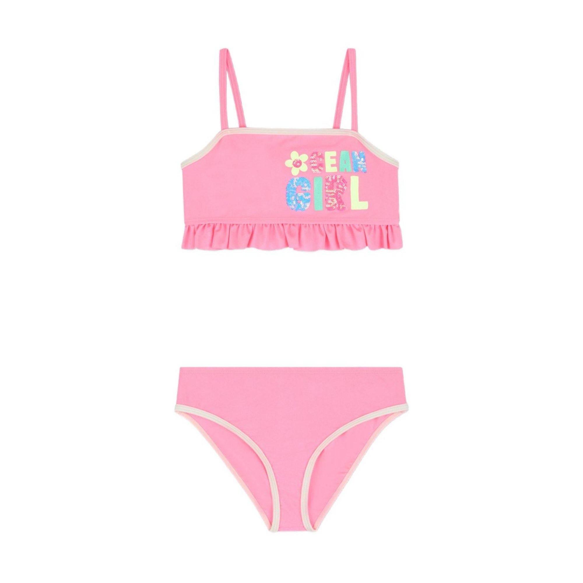 Bikini per bambina Billieblush rosa con stampa grafica U22157 499 BILLIEBLUSH KIDS