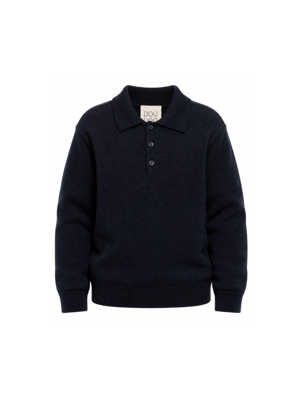 Maglione per bambino Douuod Kids blu con colletto stile polo DZ9P20 Z4117 620 DOUUOD KIDS