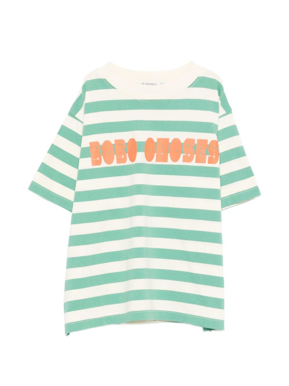 T-shirt per bambino Bobo Choses multicolore con logo sul davanti B126AC136 199 BOBO CHOSES KIDS