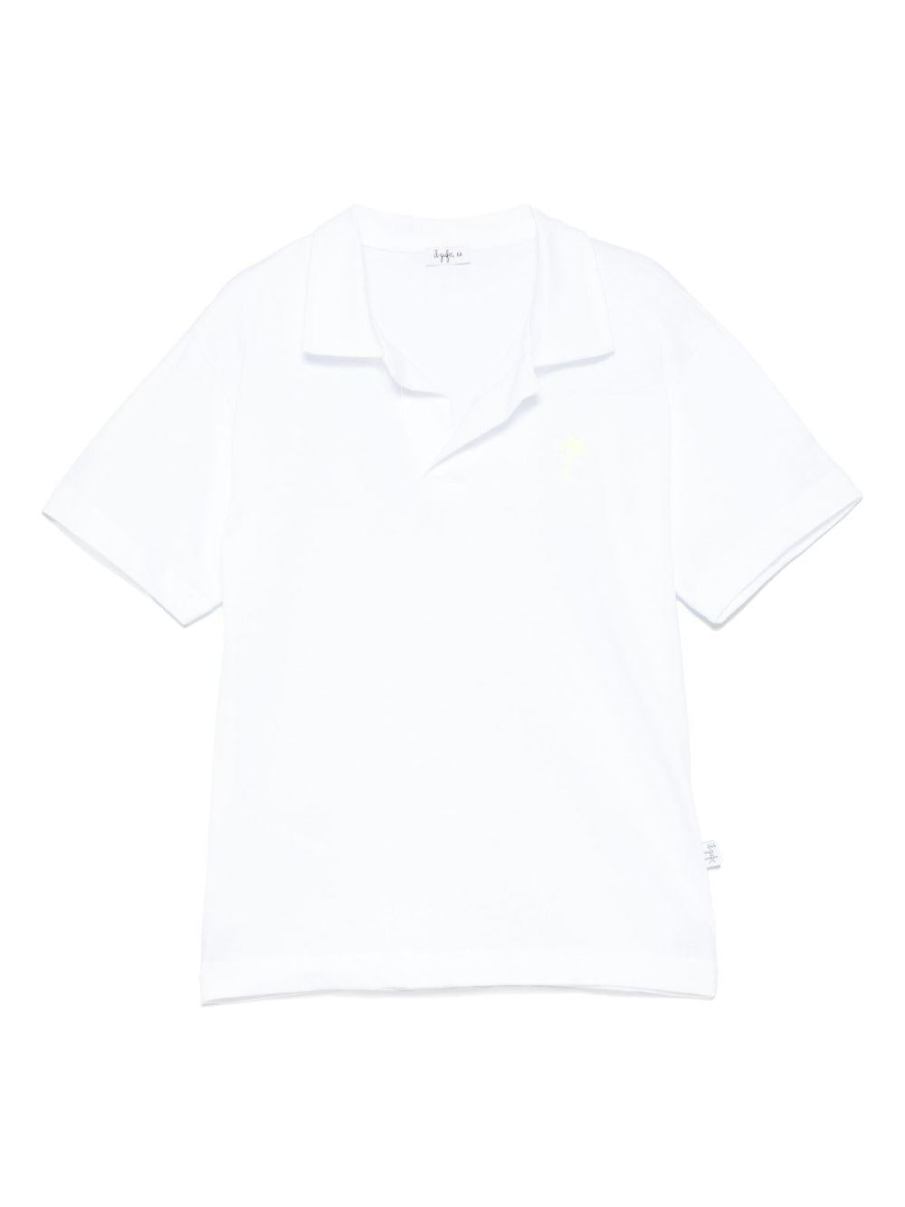 Polo con ricamo Palm Tee per bambino Il Guifo bianco con scollo con spacco P25PC097MF001 152 IL GUFO