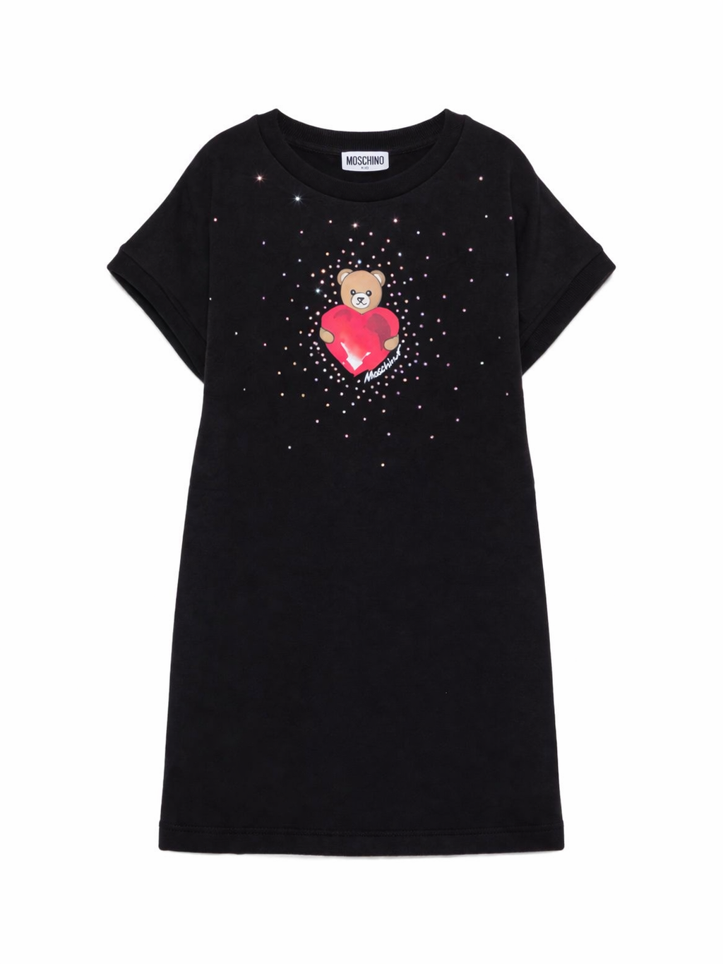 Abito per bambina Moschino Kids nero con stampa grafica Teddy Bear HAV0EALDA25 60100 MOSCHINO KIDS