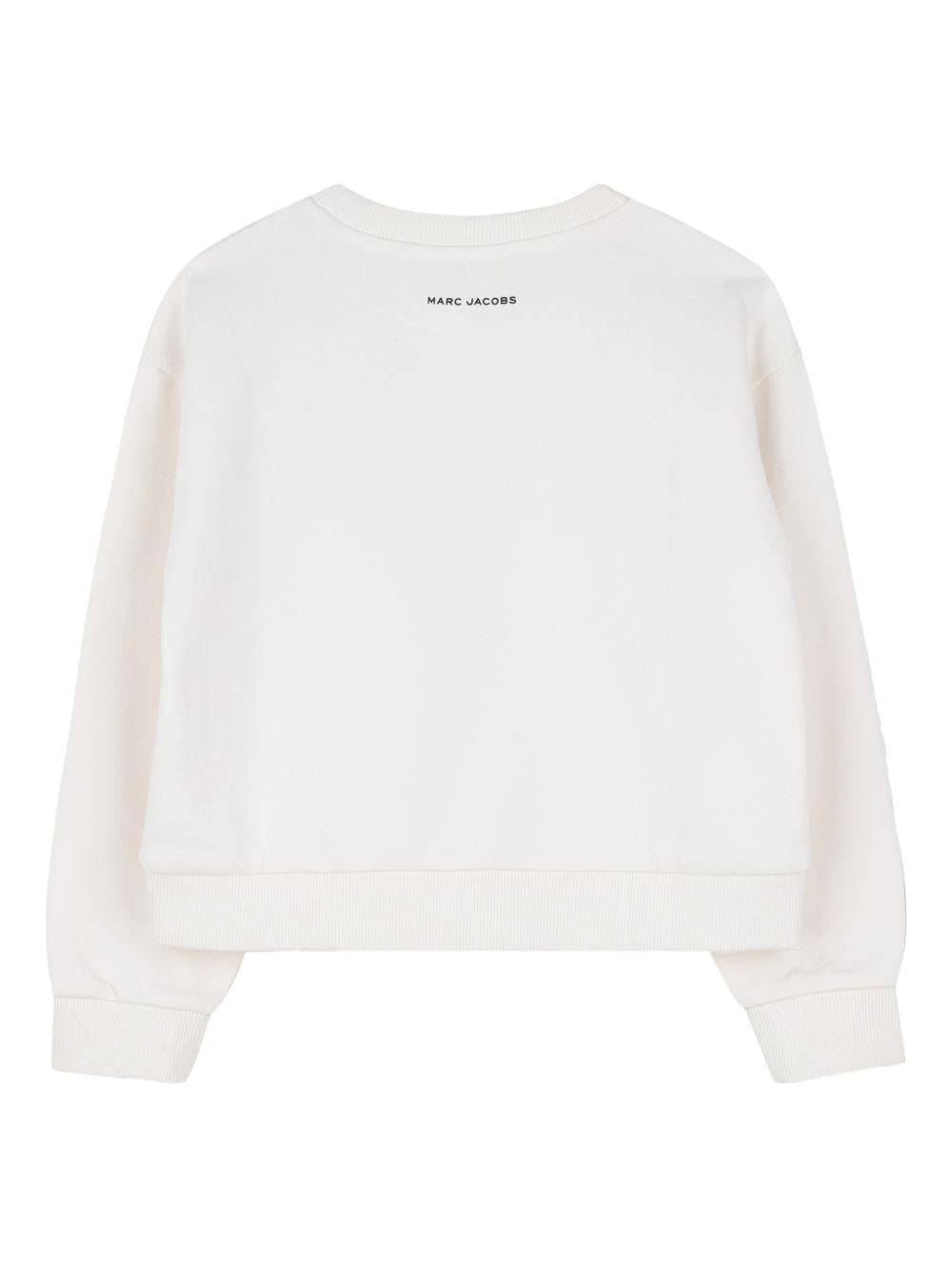 Felpa per bambina The Marc Jacobs Kids bianca con applicazioni a fiore W60749 126 THE MARC JACOBS KIDS