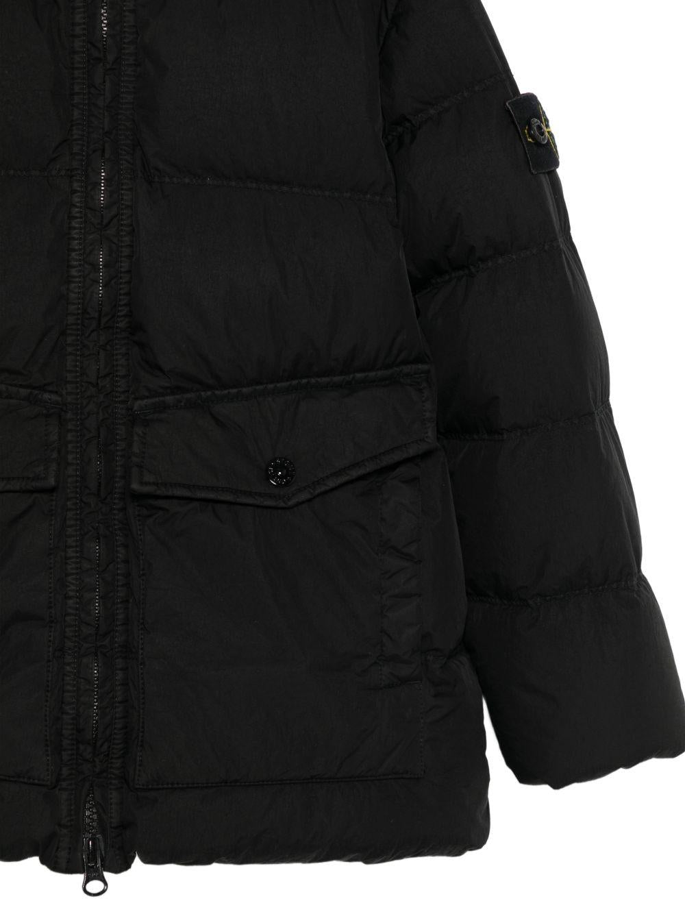 Giubbino per bambino Stone Island Kids nero con trama imbottita L2S164100012S0A23 V0029 STONE ISLAND KIDS