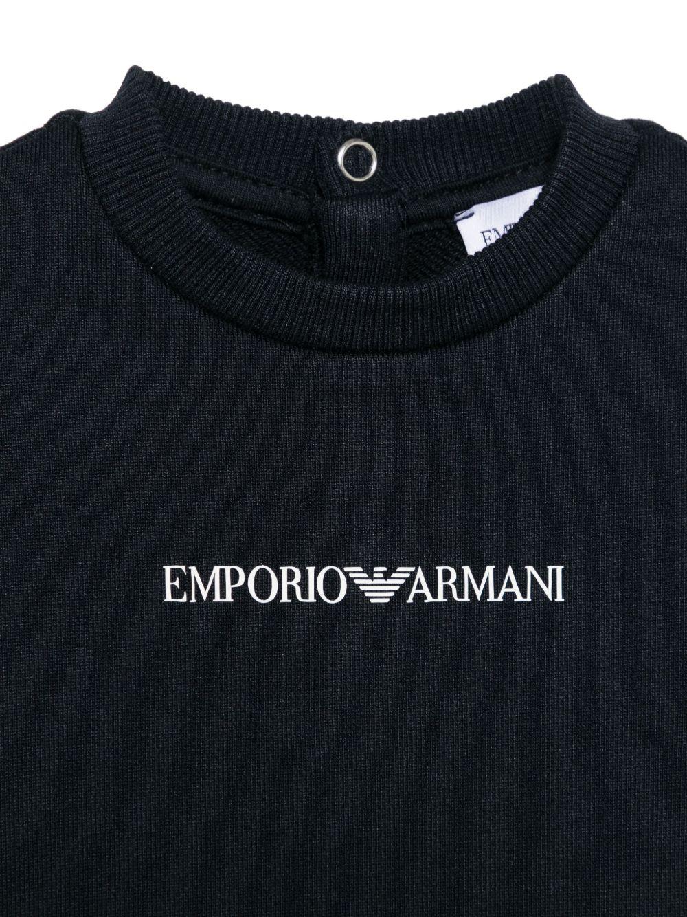 Felpa per neonato Emporio Armani Kids blu con logo sul davanti EB000301 AF14681 UB118 EMPORIO ARMANI KIDS