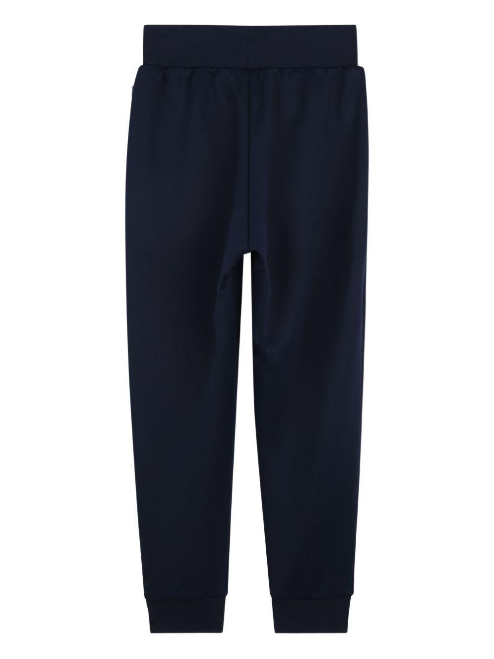 Pantaloni sportivi per bambino Boss Kids blu con logo tono su tono J52908 849 BOSS KIDS