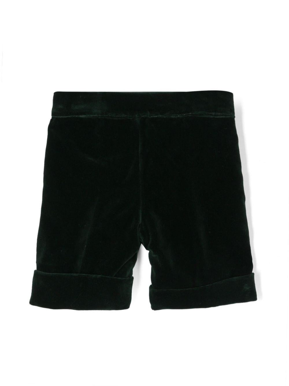 Shorts con ruches per neonato La Stupenderia verde con dettaglio con pince CCBR53 V80 LA STUPENDERIA