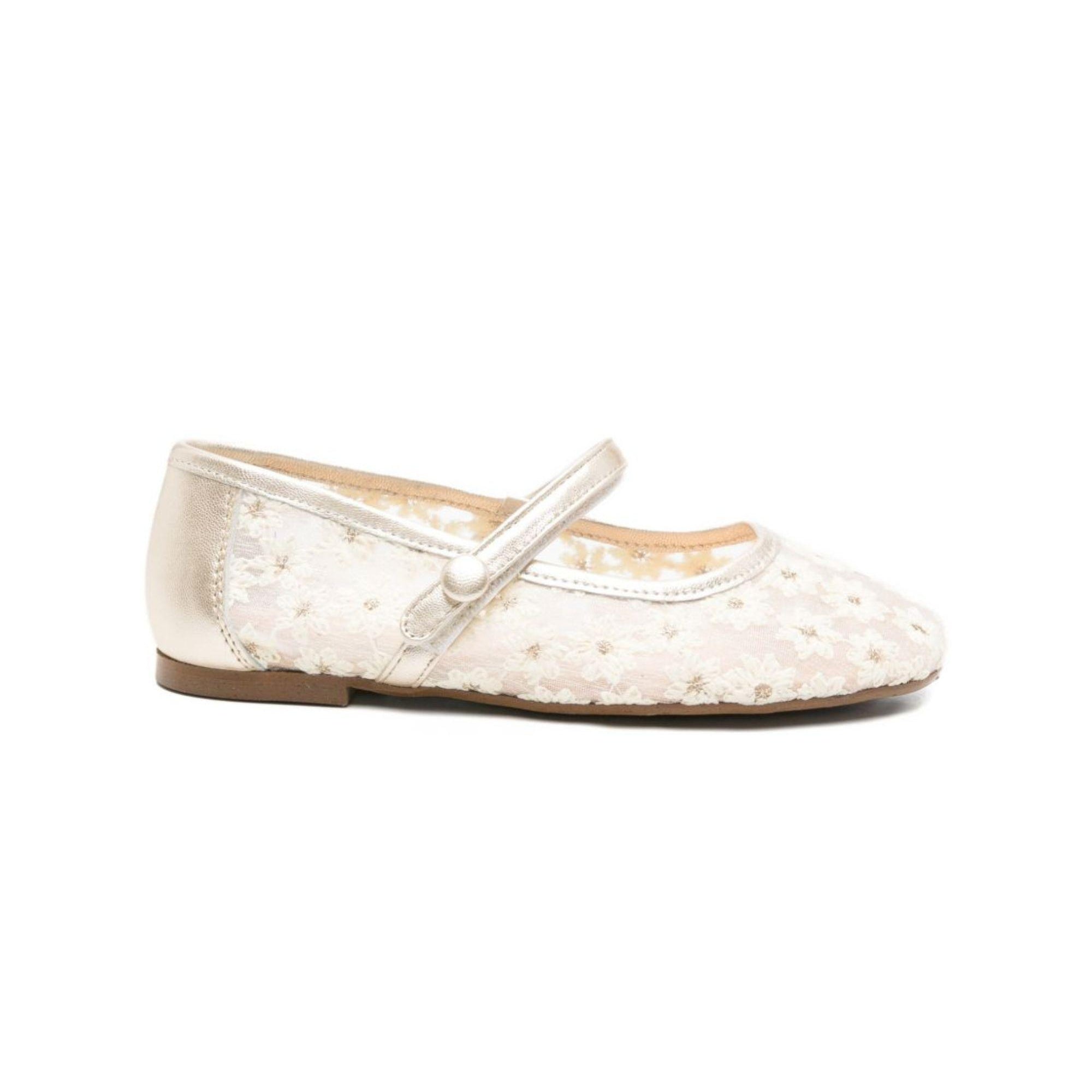 Ballerine per bambina Eli1957 beige con cinturino floreale 40143AN BEIGE Eli Kids