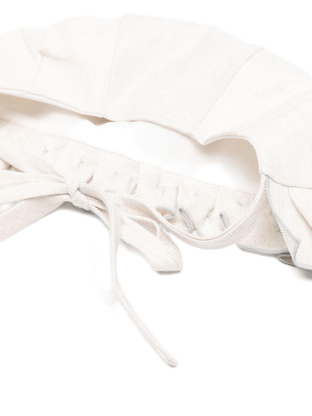 Cappello per neonati La Stupenderia beige con chiusura con lacci 2CBCP50 D12AZZ LA STUPENDERIA