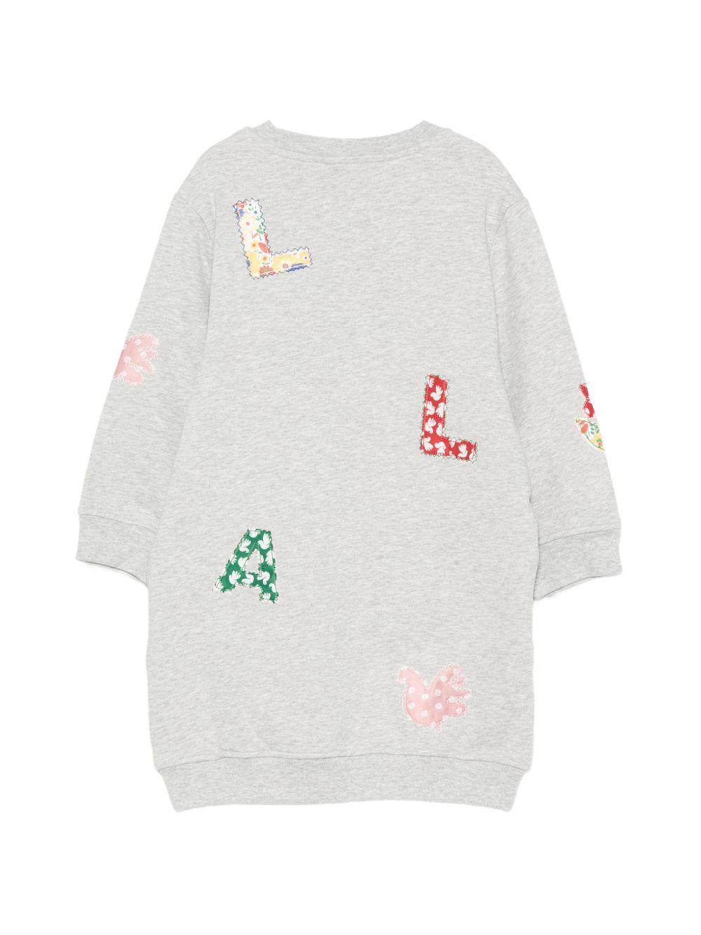 Abito modello felpa per bambina Stella McCartney Kids grigio con applicazioni TZ1A60 Z3059 807 STELLA McCARTNEY KIDS