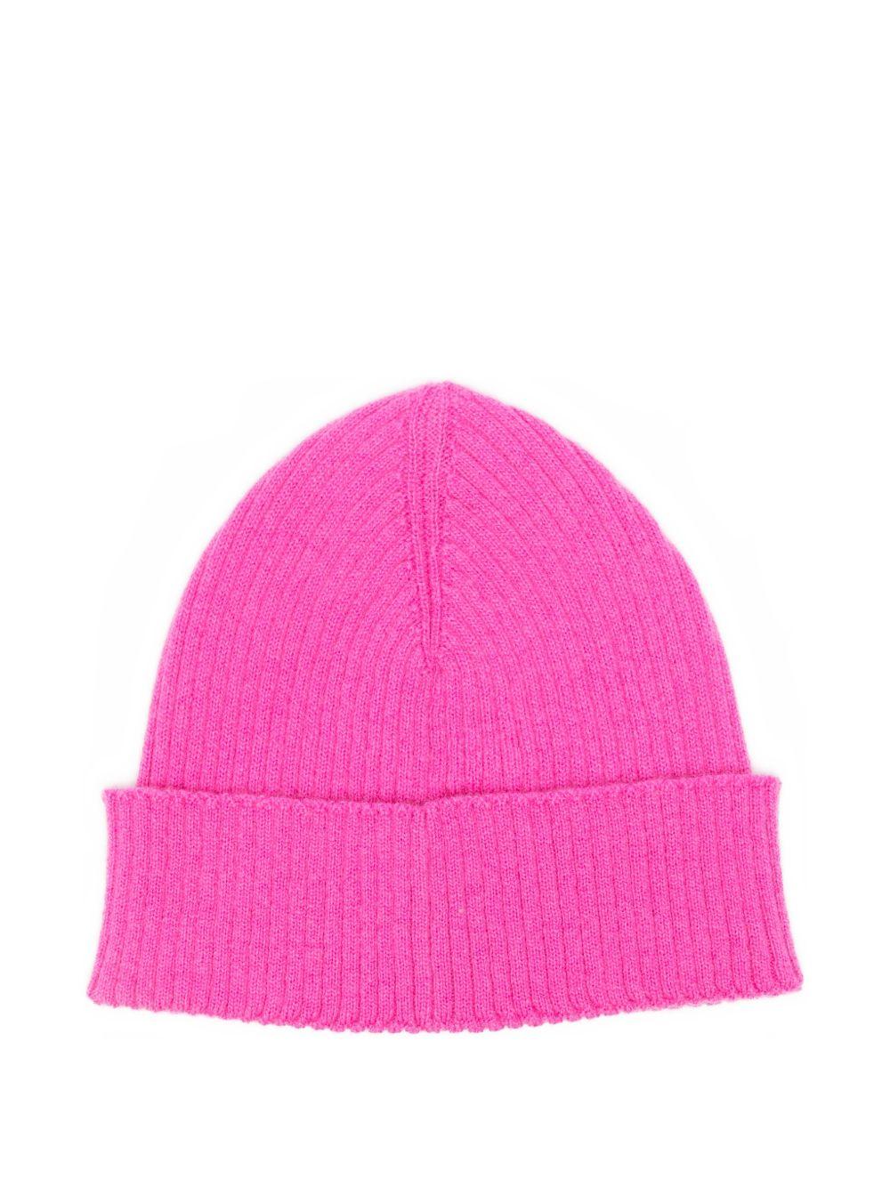 Berretto per neonata Emilio Pucci Junior fucsia con logo intarsiato PZ0037 Z2362 543 EMILIO PUCCI KIDS