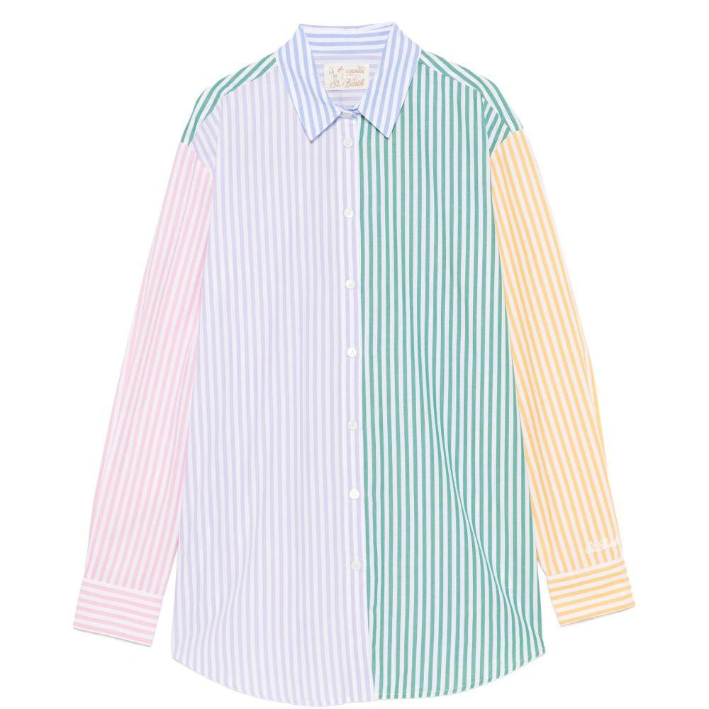 Camicia da donna MC2 Saint Barth multicolore con motivo a righe verticali BRIG001 01375L MC2 ST. BARTH