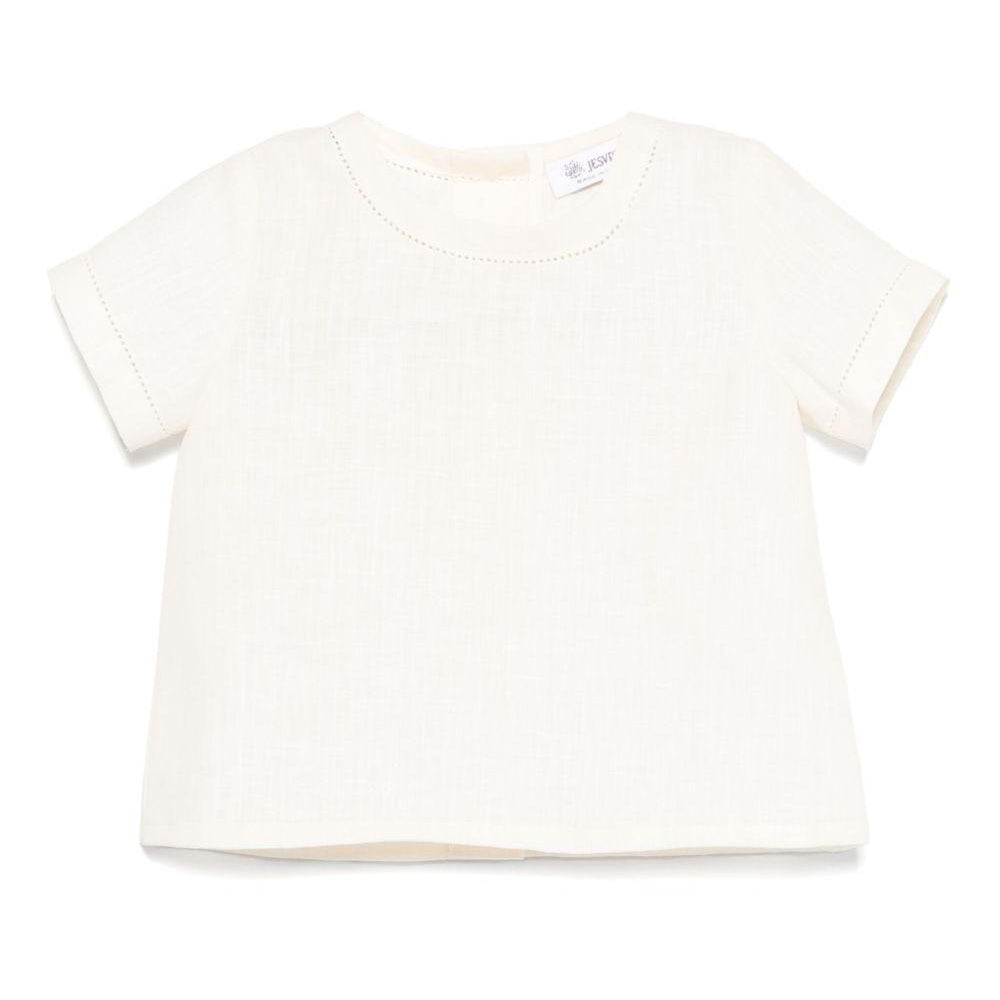 Camicia per neonato JESURUM BABY Leonardo bianco con dettaglio traforato LEONARDO VAR.01 JESURUM