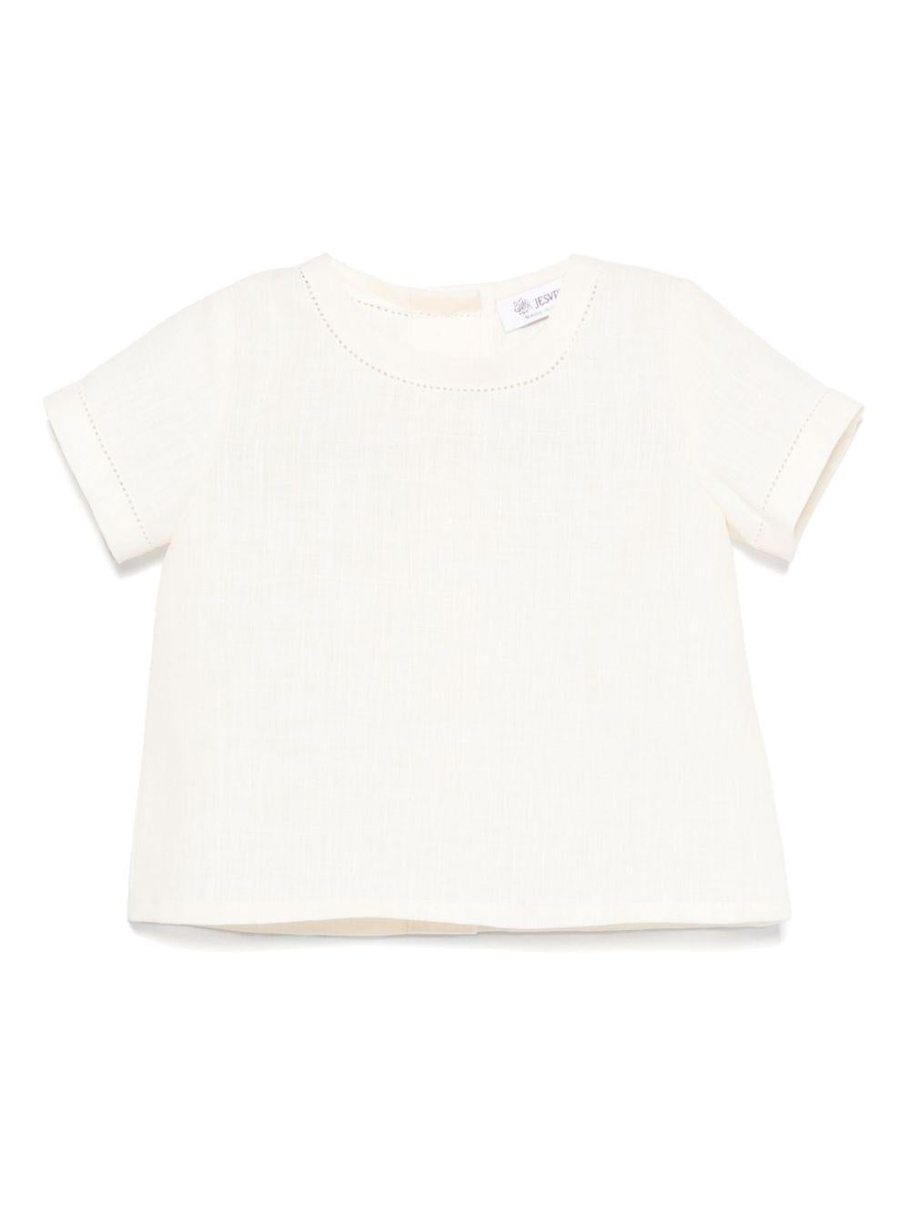 Camicia per neonato JESURUM BABY Leonardo bianco con dettaglio traforato LEONARDO VAR.01 JESURUM