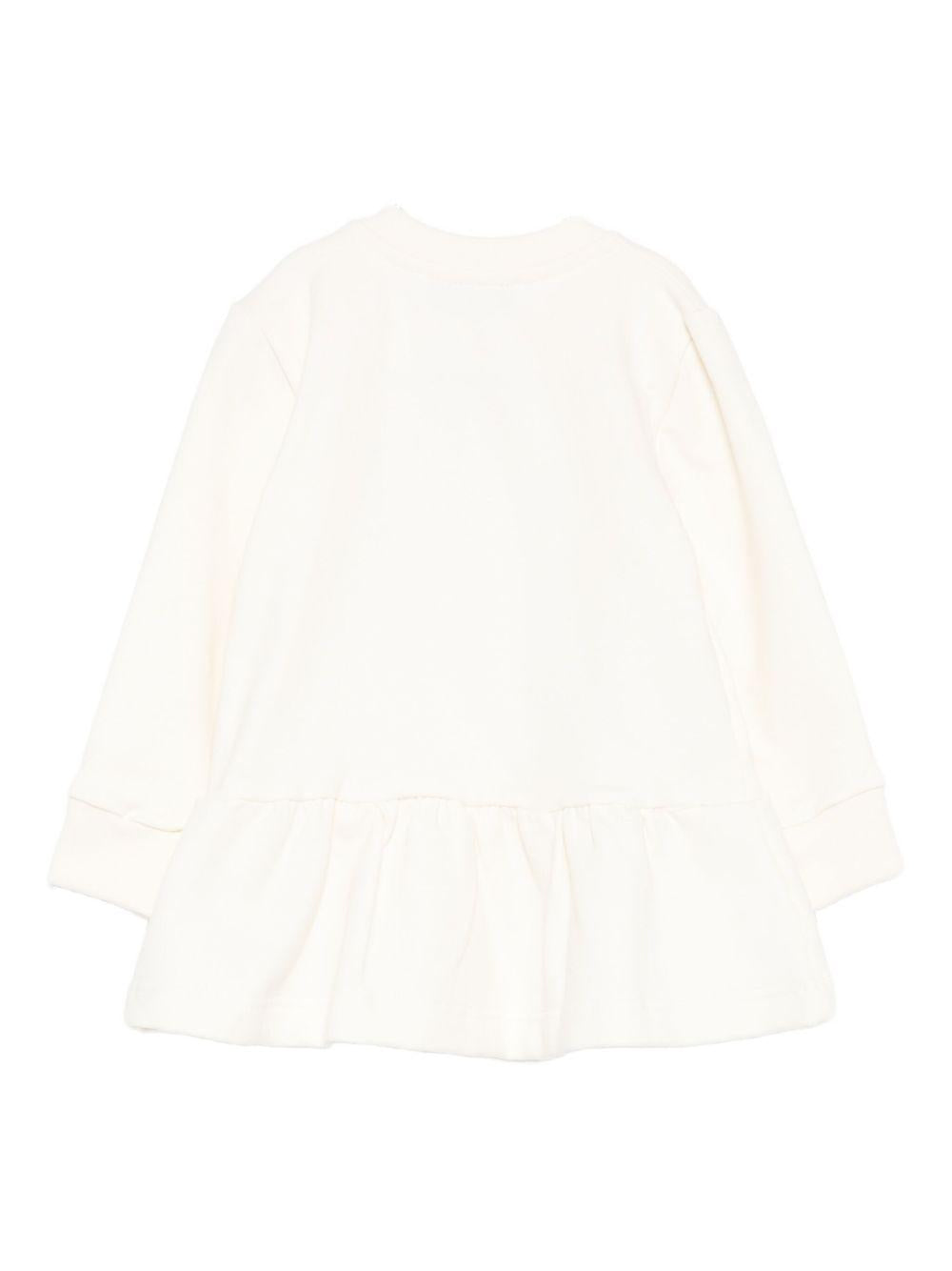 Abito per neonata MSGM Kids bianco con stampa gatto F5MSNGDR289 013 MSGM KIDS