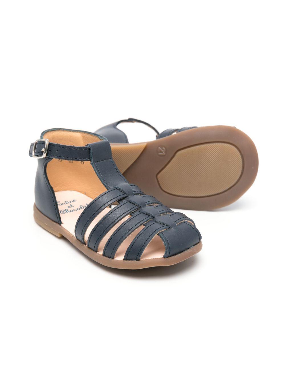 Sandali in pelle per neonato Tartine Et Chocolat blu con chiusura con fibbia AD HF04 01 TArtine & Chocolat KIDS