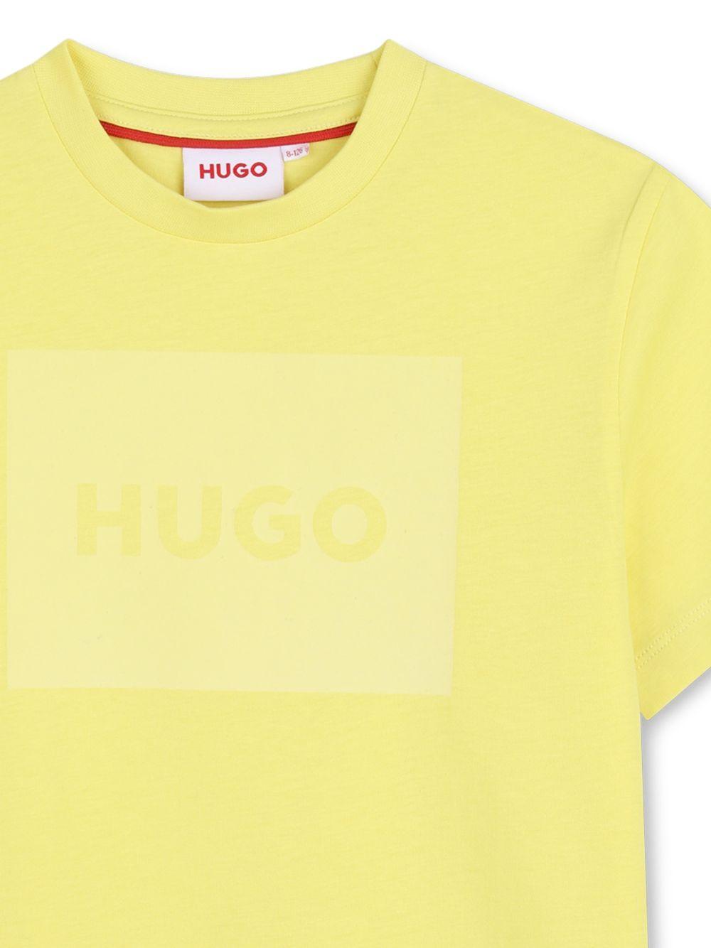 T-shirt per bambino Hugo Kids gialla con logo sul davanti G01200 544 Hugo KIDS