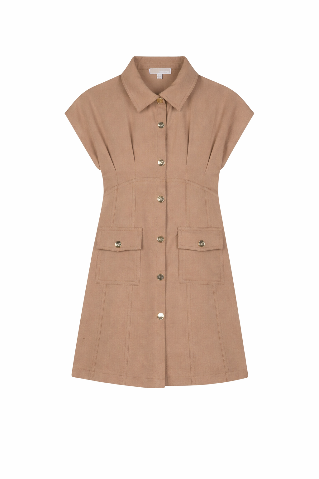 Abito per bambina Michael Kors Kids marrone con tasca applicata R30594 263 MICHAEL KORS KIDS