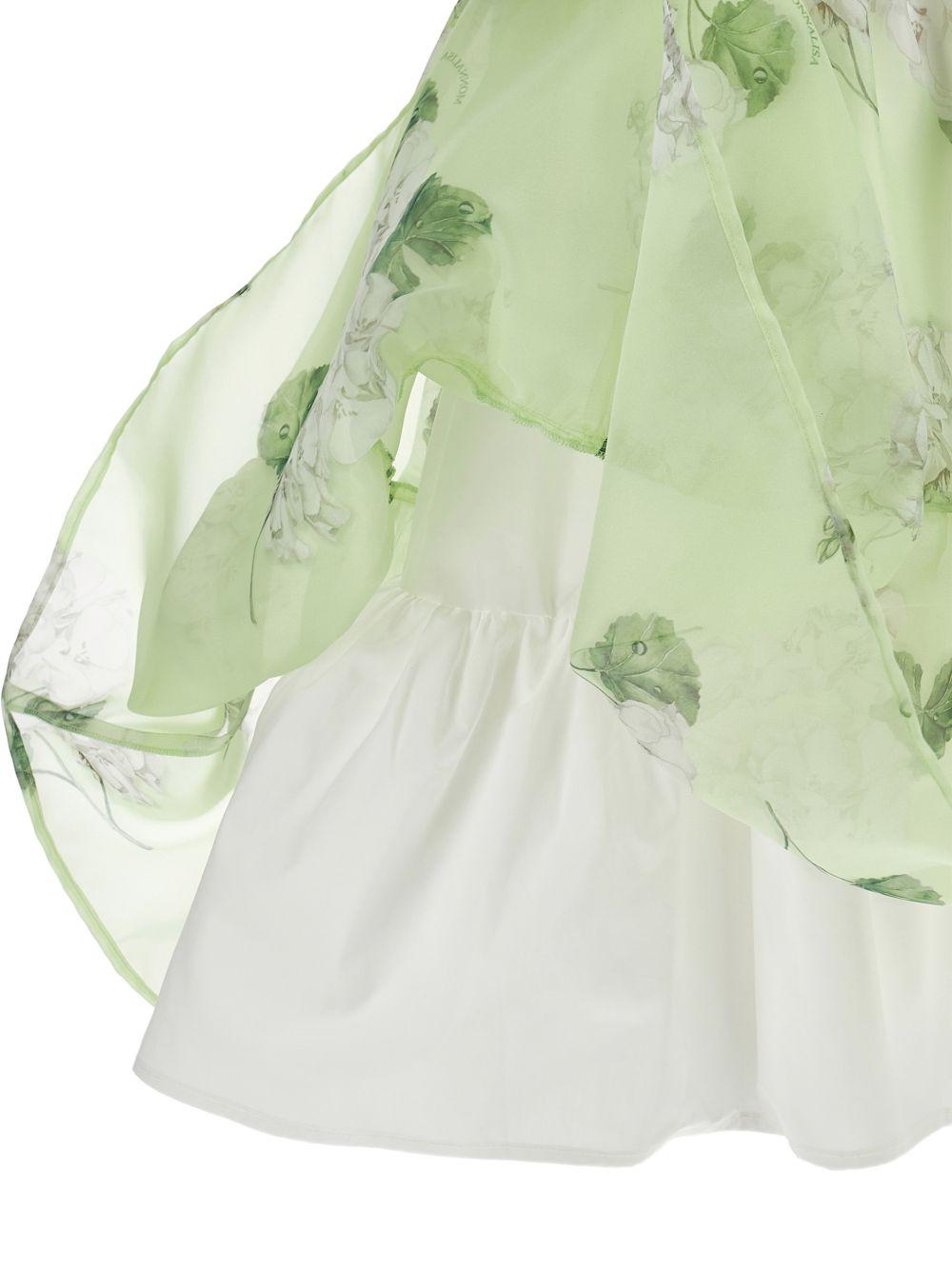 Abito per bambina Monnalisa verde con stampa a fiori 71G913 7652 0020 MONNALISA KIDS