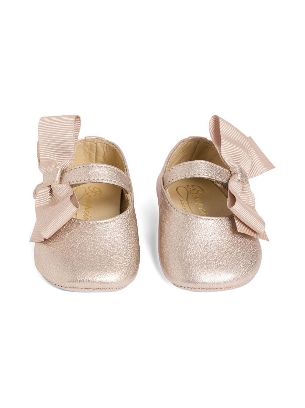 Ballerine per neonata Bonpoint oro rosa con fiocco grande W05NSOL00001 032R BONPOINT