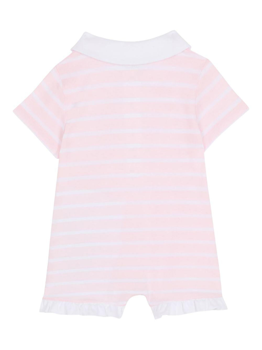 Set tutina e bavaglino per neonata Balmain Kids rosa con motivo a righe BYB000 Z3657 51EBC BALMAIN KIDS