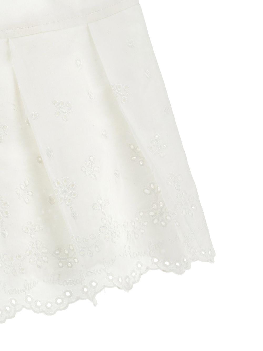 Shorts per bambina Monnalisa bianchi con ricamo fiori 17G407 7043 0099 MONNALISA KIDS