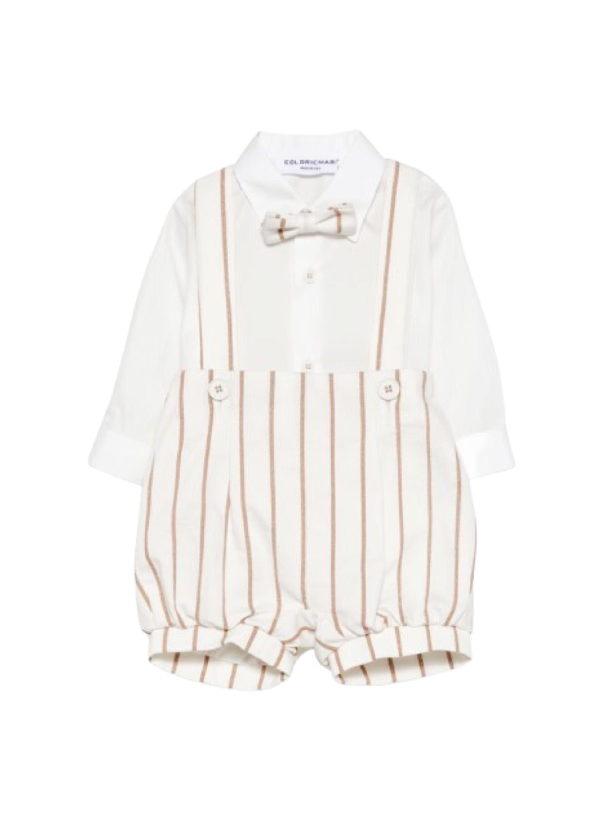 Set camicia e pantaloni per neonato Colorichiari bianco a righe (3 pezzi) MN308397 4911 26 COLORICHIARI KIDS