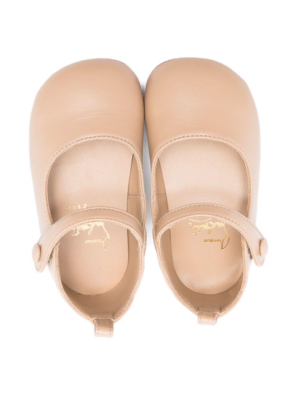 Ballerine Mary Janes per neonata Christian Louboutin Kids beige con chiusura laterale con bottone 3220541 N247 CHRISTIAN LOUBOUTIN KIDS