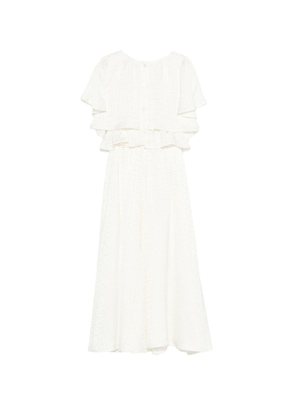 Abito per bambina Balmain Kids bianco con ruches BY1D11 S0192 102 BALMAIN KIDS