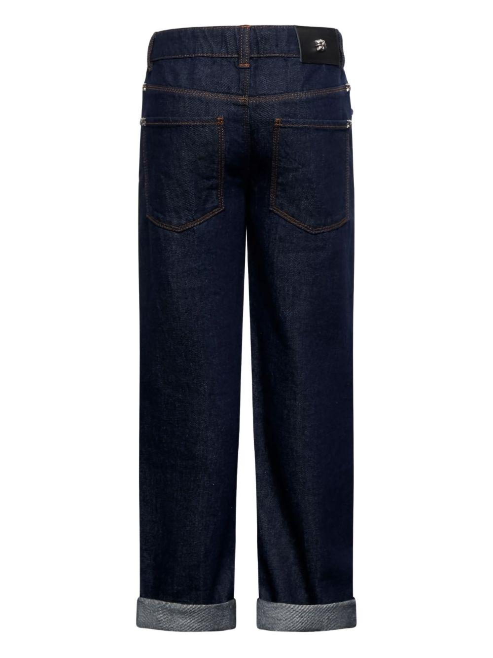Jeans per bambino John Richmond Junior blu in denim con risvolto RBA25105JE DENIM BLUE JOHN RICHMOND JUNIOR