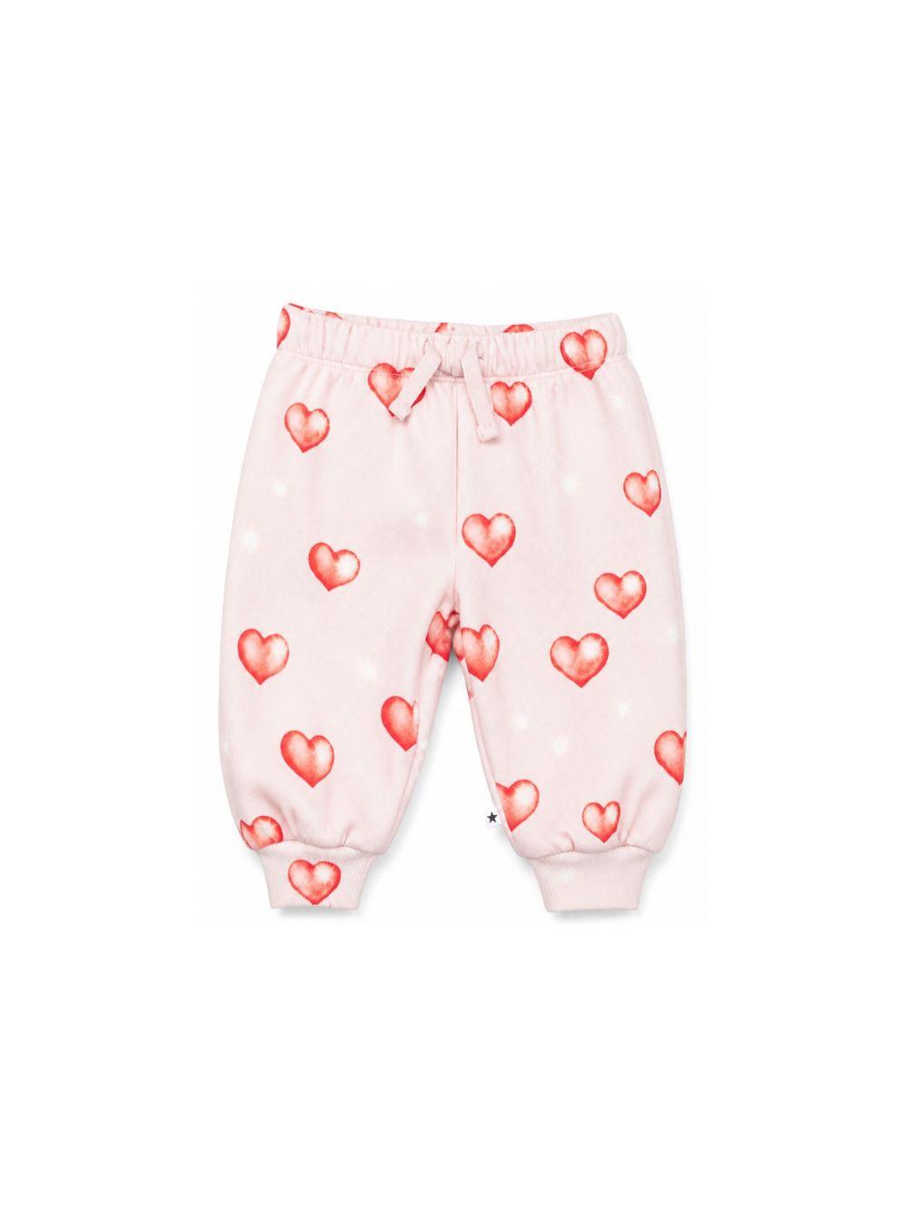 Pantaloni sportivi per neonata Molo Kids rosa con stampa grafica a cuori 4W26I201 5741 MOLO KIDS