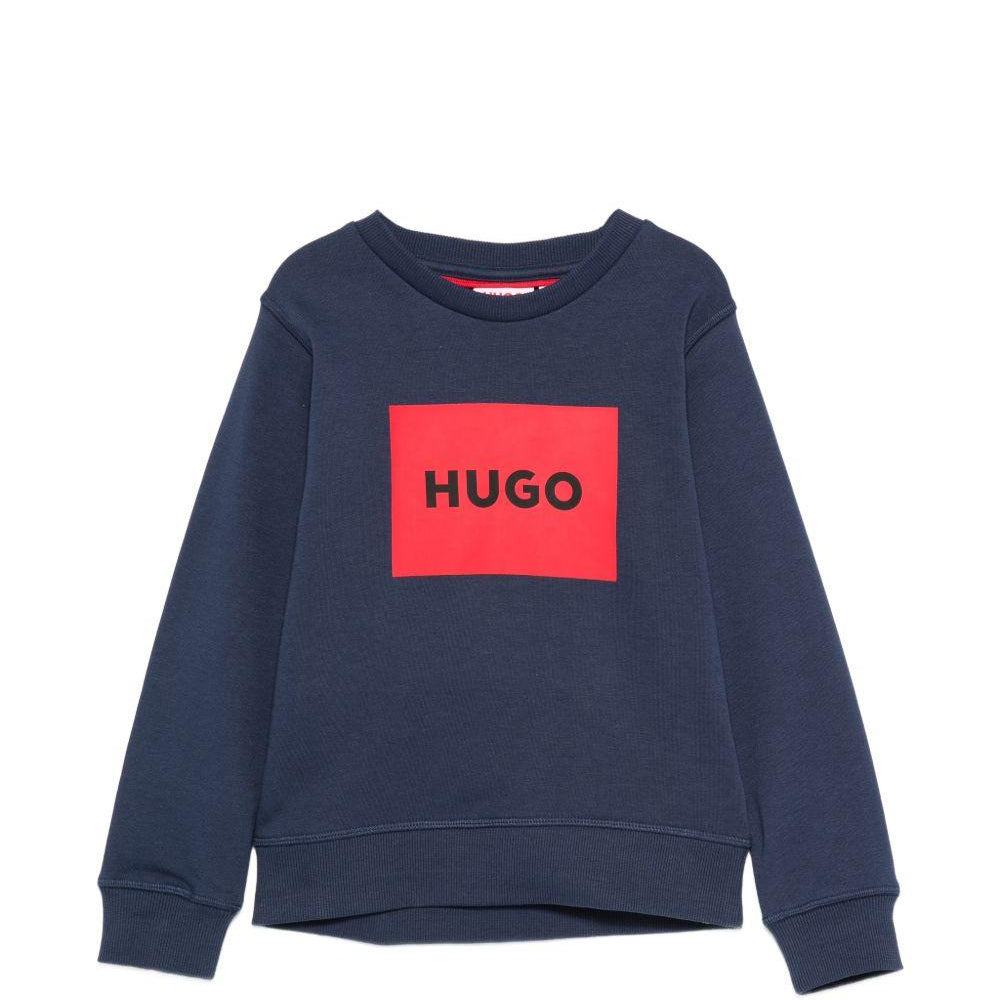 Felpa per bambino Hugo Boss blu navy con stampa logo G01184 85C Hugo KIDS