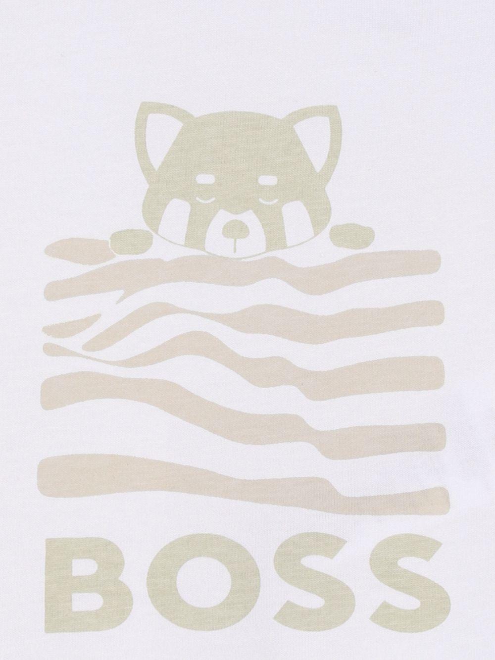 Set t-shirt con shorts per neonato Boss Kids bianco con logo J53050 21K BOSS KIDS