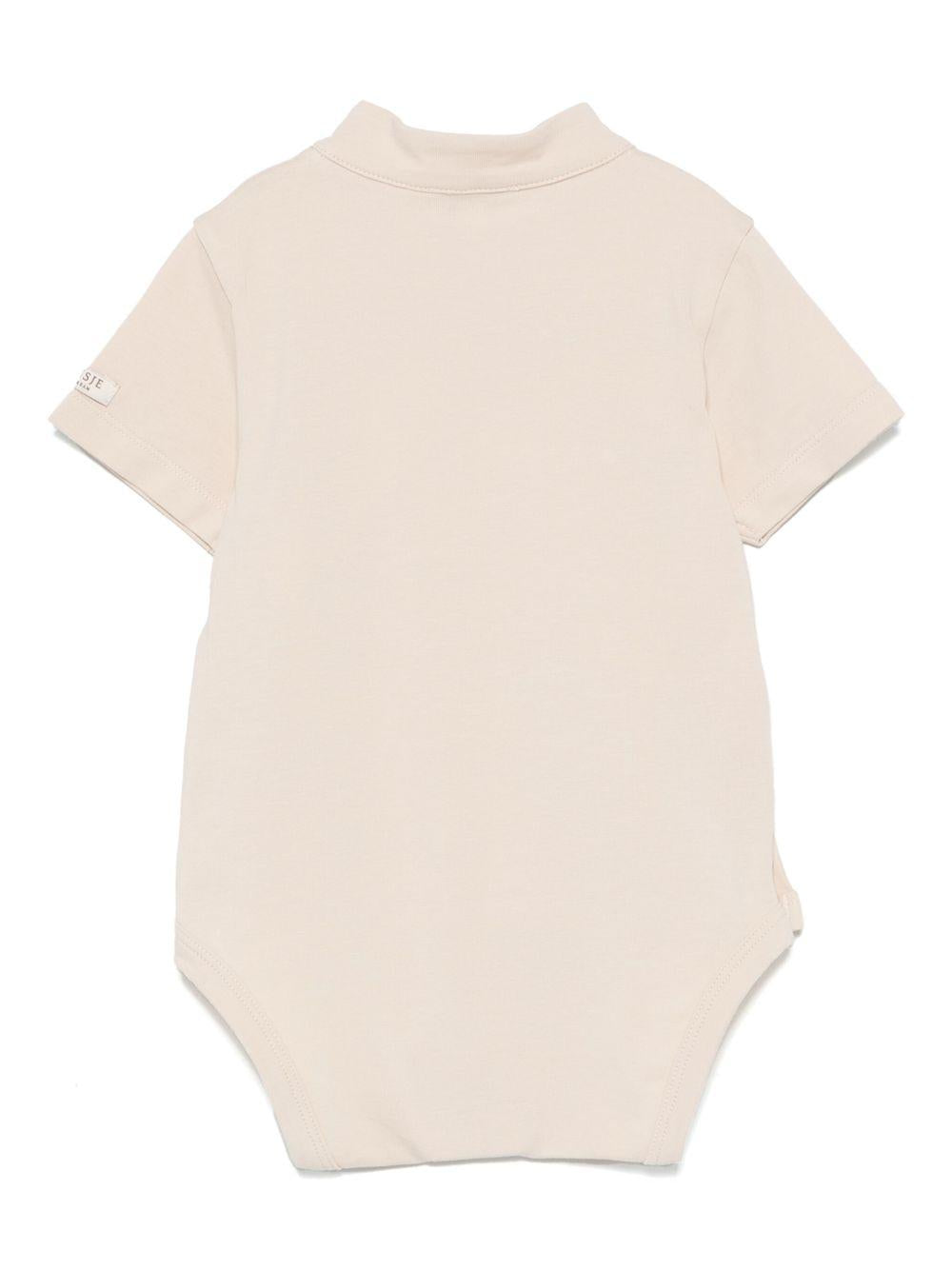 Body per neonata Donsje Frenky beige con dettaglio con ricamo ad ape 3036401 00037 DONSJE KIDS