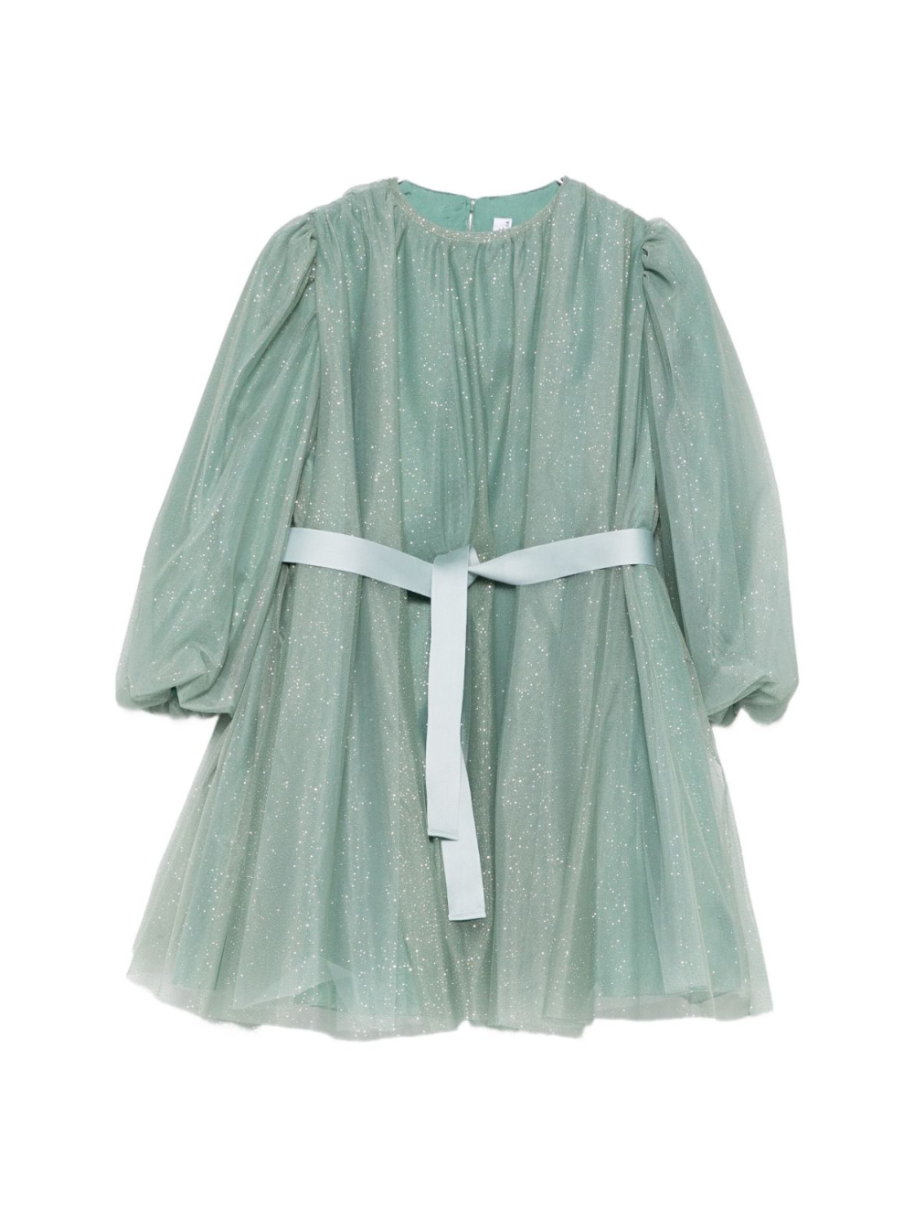 Abito per bambina Il Gufo verde con decorazioni glitter A25GVL0022H4003 511 IL GUFO