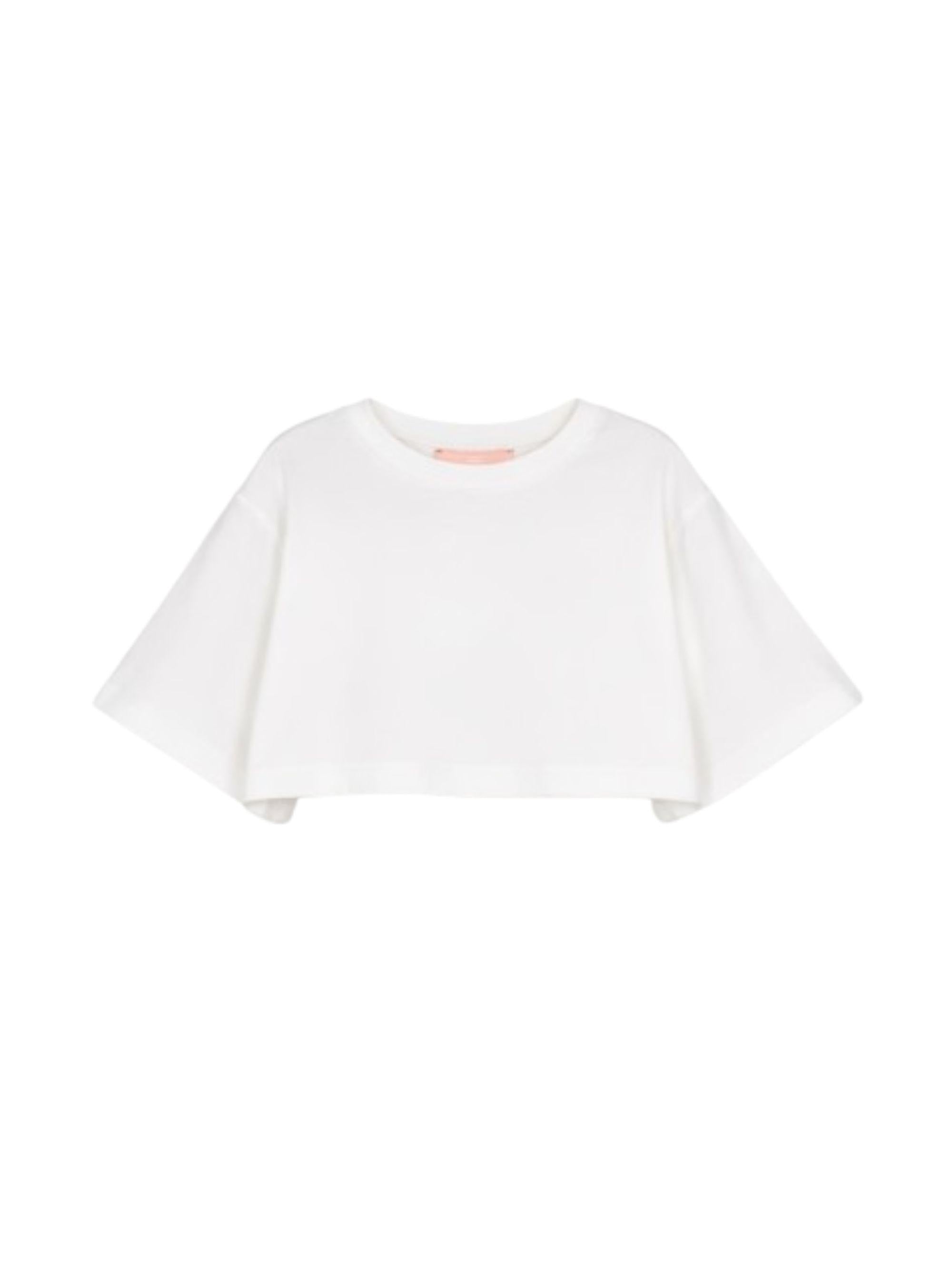 T-shirt per bambina Elisabetta Franchi La Mia Bambina bianco con dettaglio logo EFTS2540JE006 0004 ElISABETTA FRANCHI
