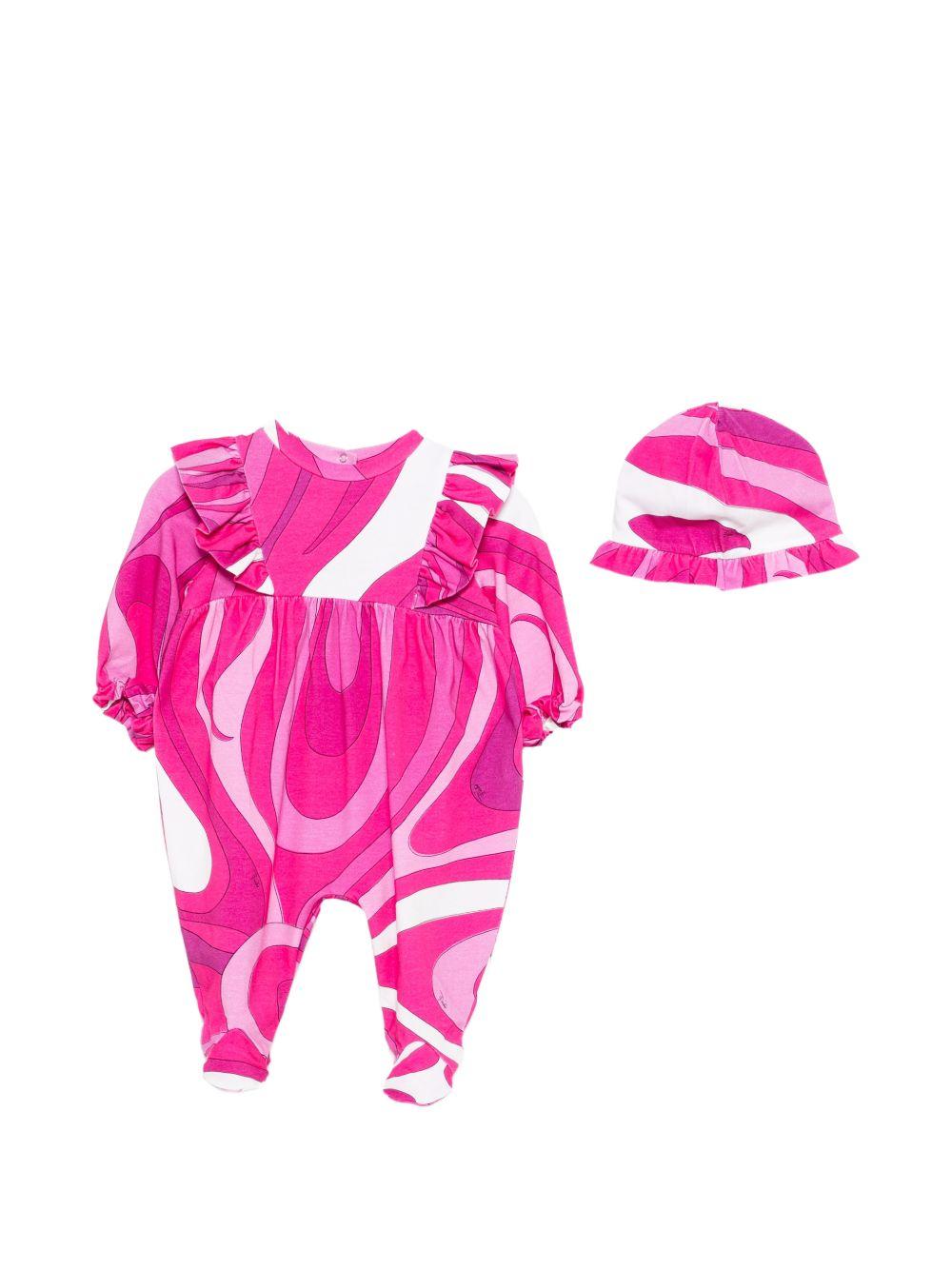 Set due pezzi per neonata Emilio Pucci Junior multicolor con ruches PYB000 Z3687 570BC EMILIO PUCCI KIDS