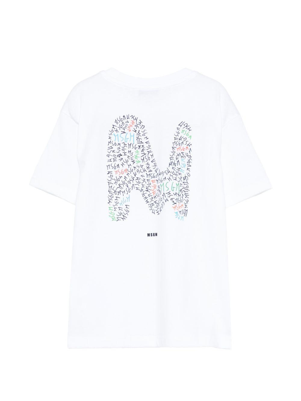 T-shirt per bambino MSGM Kids bianca con stampa grafica S6MSJBTH232 001 MSGM KIDS