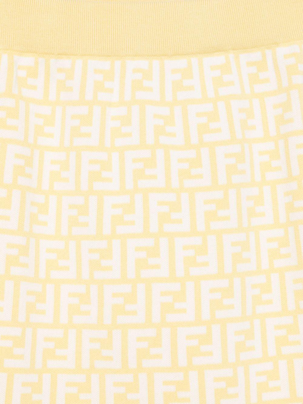 Gonna in maglia per bambina Fendi Kids giallo con monogramma FF all-over JFG201 AQUH F1R4R FENDI KIDS