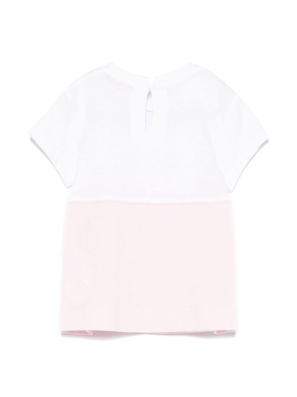 T-shirt per neonata Monnalisa bianco e rosa con strass 39E600 5002 9990 MONNALISA KIDS