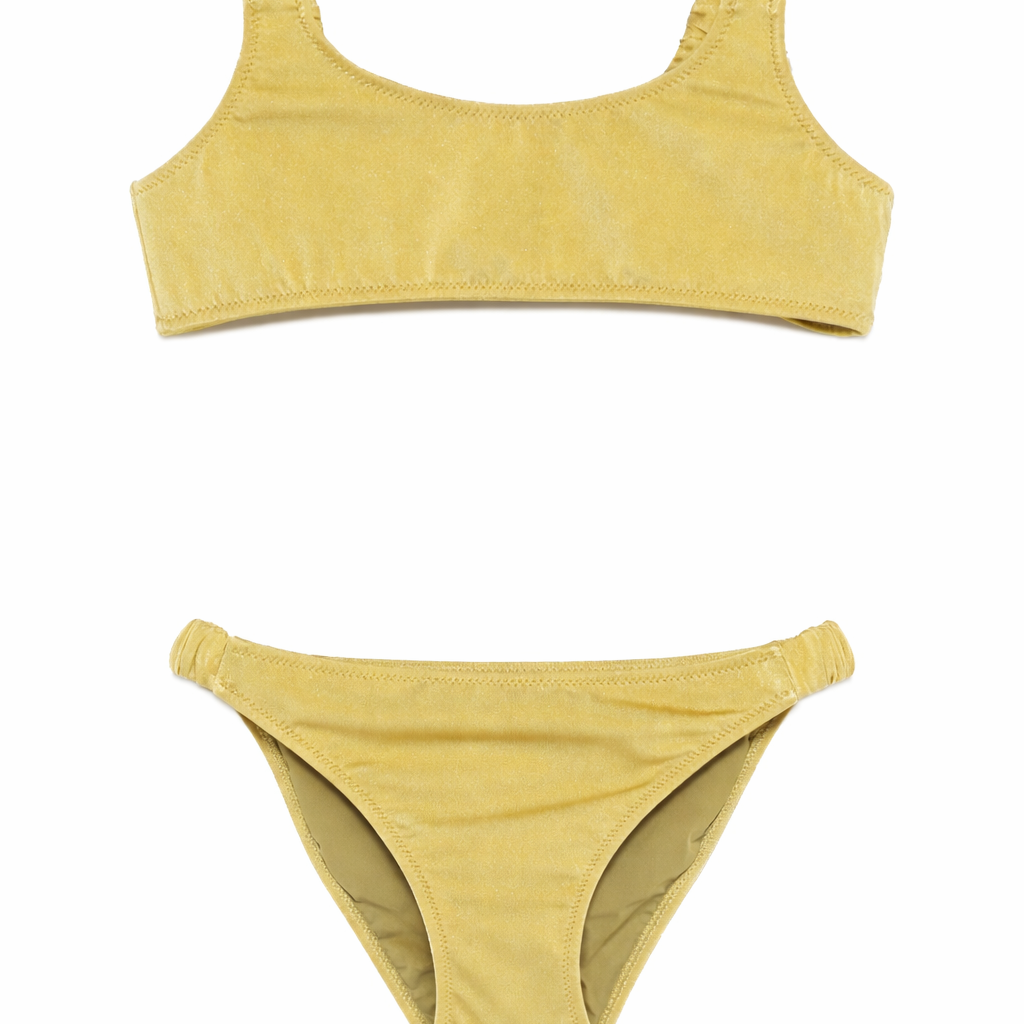 Set costume 2 pezzi per bambina MC2 Saint Barth Kids verde arricciato TLO0001 00515L MC2 ST. BARTH KIDS