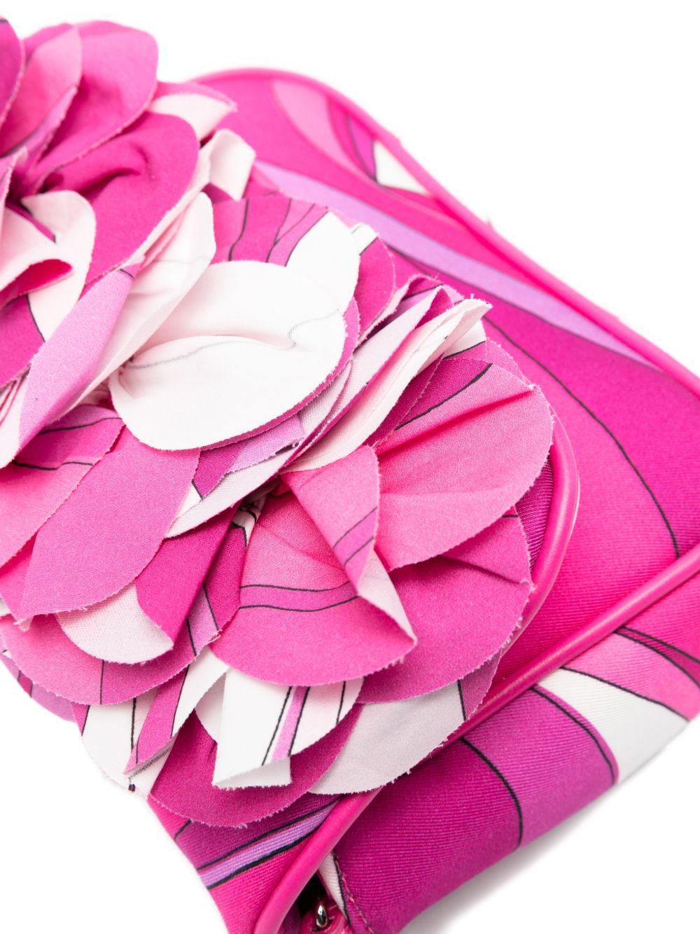 Borsa per bambina Emilio Pucci Junior fucsia con applicazione floreale PY0B18 K0284 570BC EMILIO PUCCI KIDS