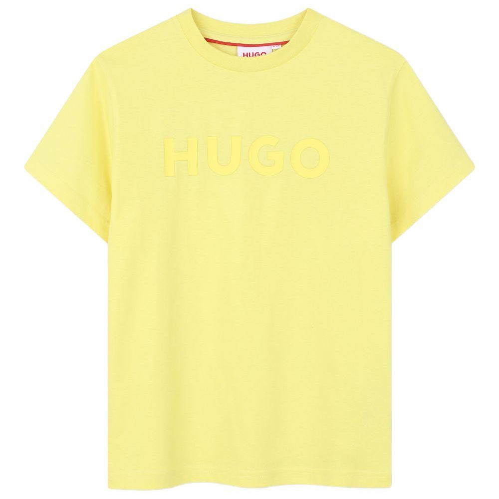 T-shirt per bambino Hugo Kids gialla con logo goffrato G01014 544 Hugo KIDS