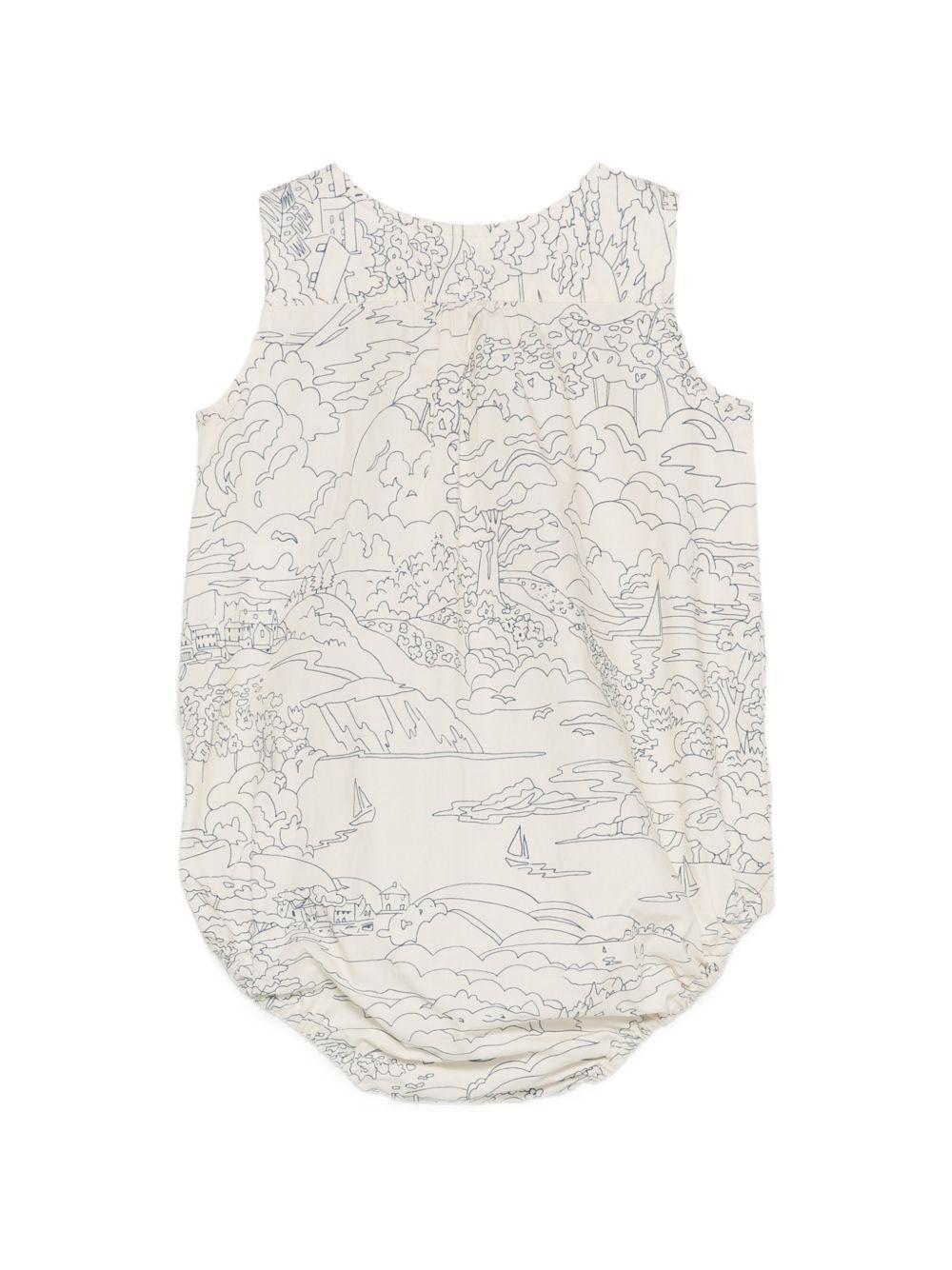 Tutina per neonati Bonpoint beige con stampa grafica all-over S06OOVW00001 677 BONPOINT KIDS