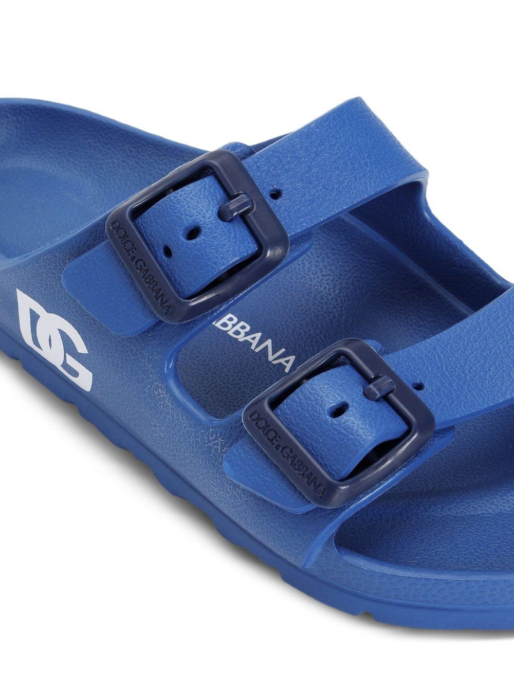 Ciabatte per bambino Dolce & Gabbana Kids blu con logo sul lato DD0324 A5103 80622 DOLCE & GABBANA KIDS