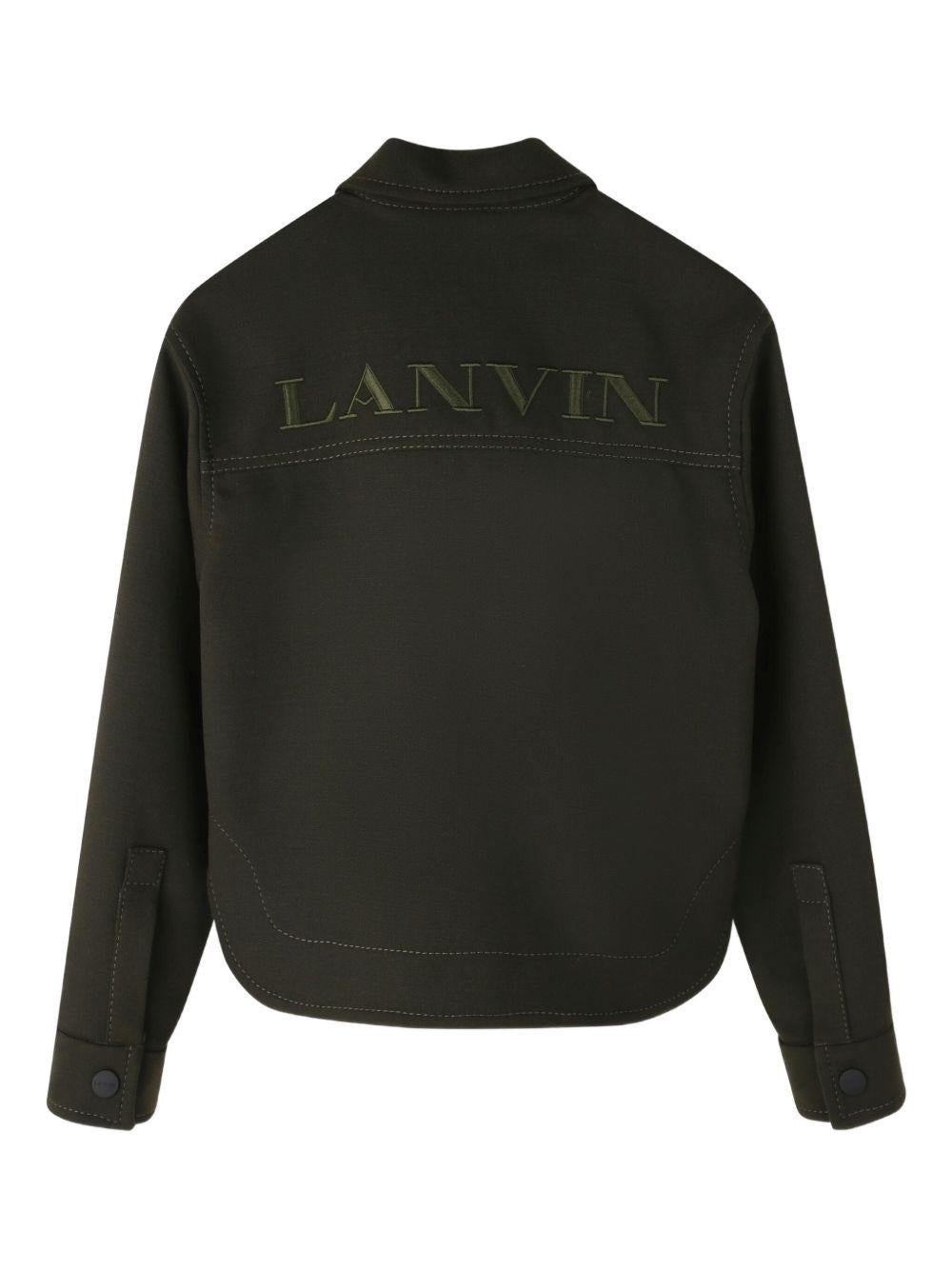 Giacca per bambina Lanvin Enfant nero con logo ricamato N30258 U60 LANVIN