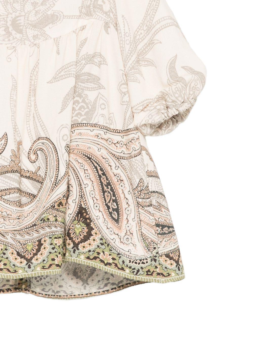 Abito per neonata Etro Kids beige con stampa paisley GZ1090 K0323 102BG ETRO KIDS