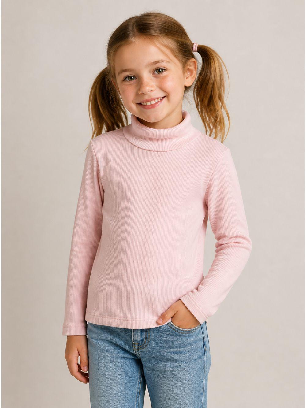 Maglione per bambina Monnalisa Kids rosa con lavorazione in maglia coste 17HLUC 8212 094F MONNALISA KIDS