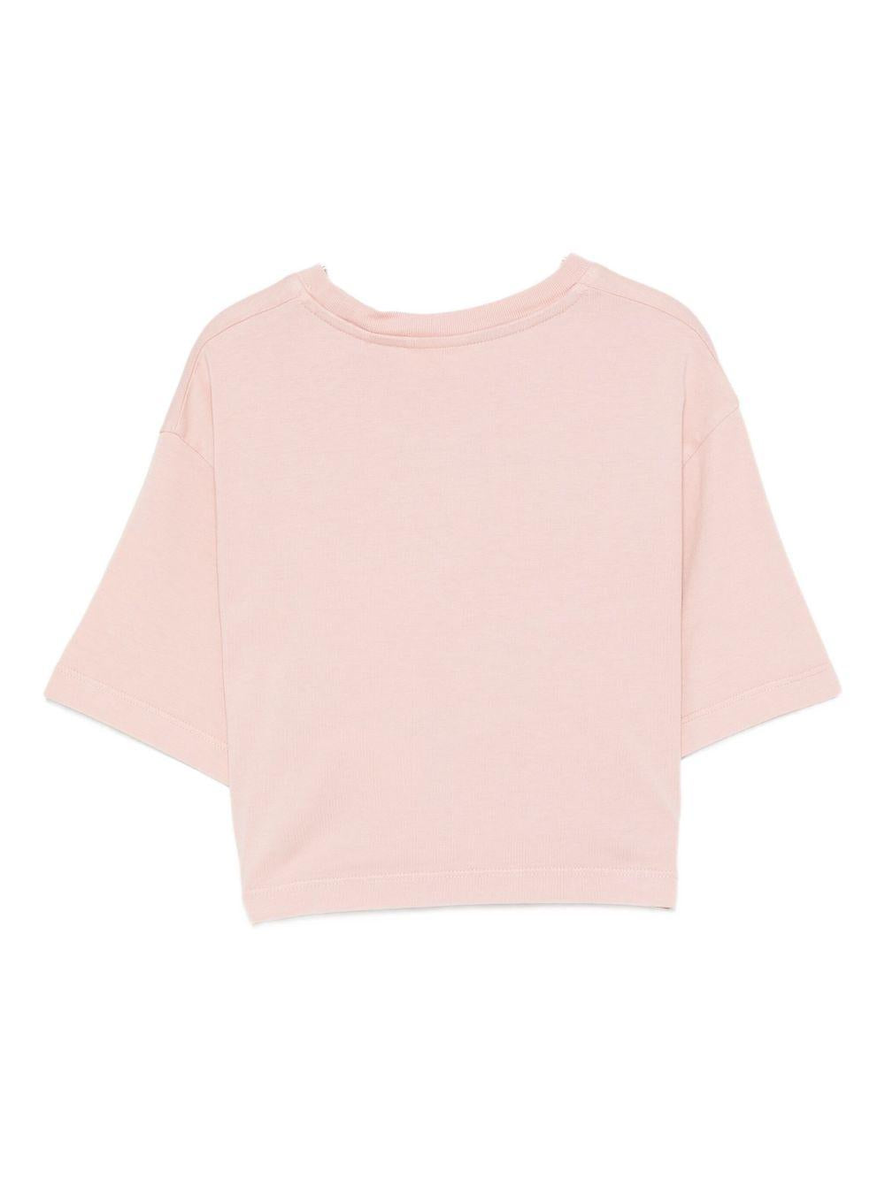 T-shirt per bambina Off-White Kids rosa con logo OGAA019F25JER002 3B07 OFF WHITE KIDS