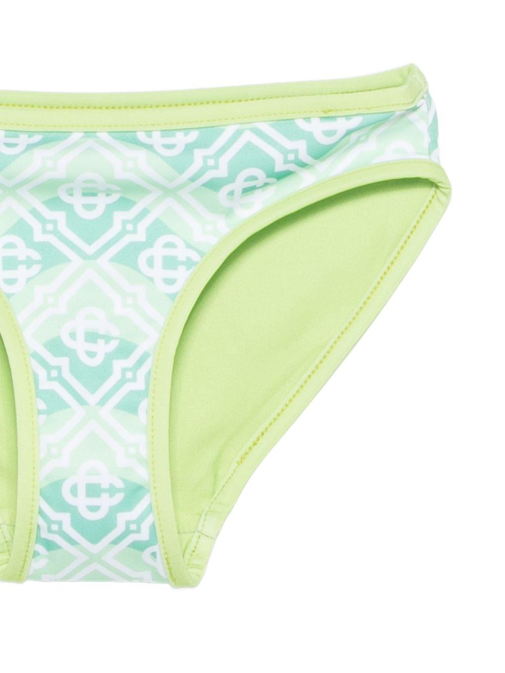 Bikini per bambina Casablanca Kids multicolor con finiture a contrasto KSP26SWM06101 WAVY MONOGRAM CASABLANCA KIDS